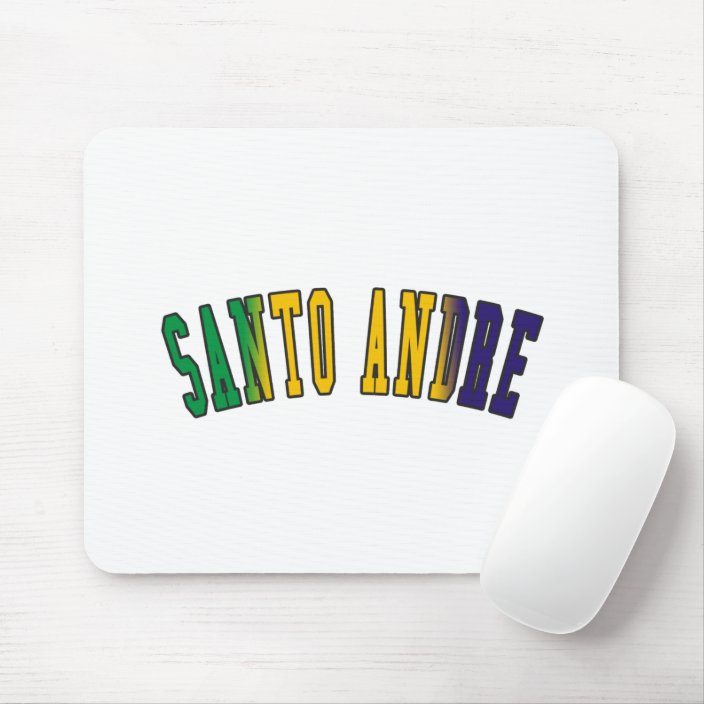 Santo Andre in Brazil National Flag Colors Mousepad