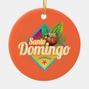 Santo Domingo Caribbean Dominican Republic Retro Ceramic Ornament