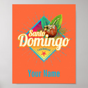 Santo Domingo Caribbean Dominican Republic Retro Poster