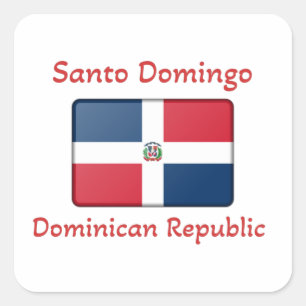 Santo Domingo Dominican Republic Flag Square Sticker