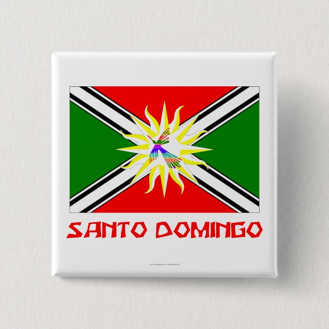 Santo Domingo flag with Name Button (Front)