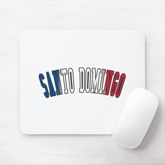 Santo Domingo in Dominican Republic National Flag Colors Mouse Pad
