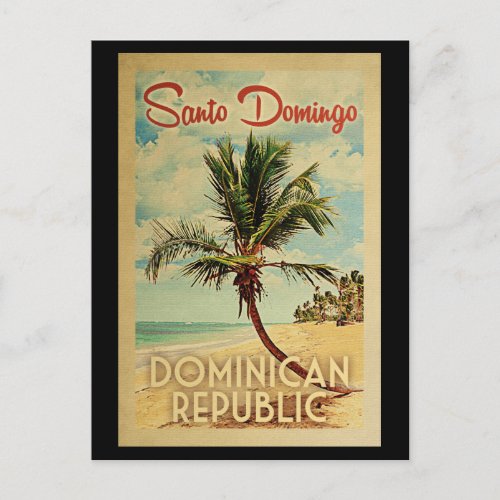Santo Domingo Postcard Palm Tree Vintage Travel