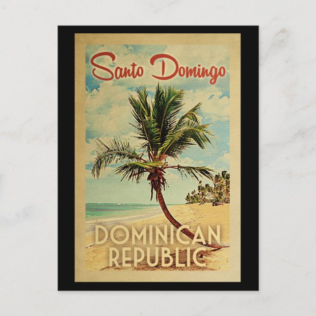 Santo Domingo Postcard Palm Tree Vintage Travel (Front)
