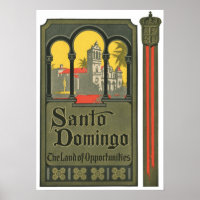 Santo Domingo Vintage Travel Ad Art Print Poster