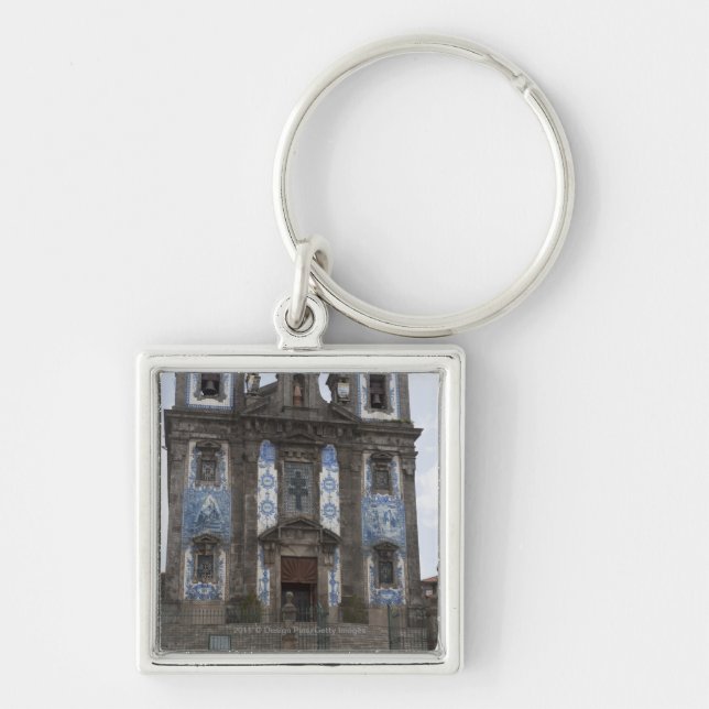 Santo Ildenfonso Church With Tile Panels Keychain (Front)