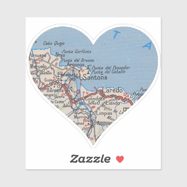 Santoña Spain Map Sticker (Sheet)
