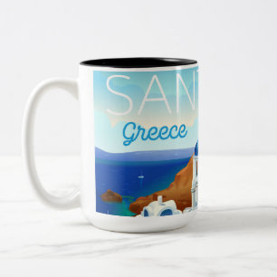Santorin Island Two-Tone Coffee Mug