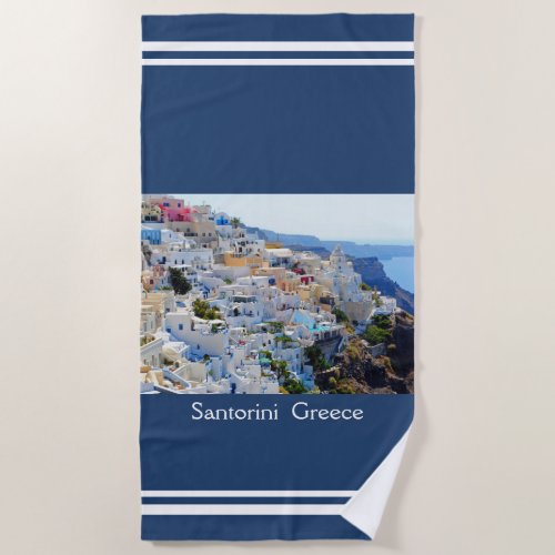 Santorini 2 beach towel