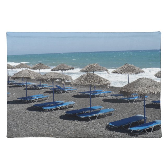 Santorini Beach, Greece Cloth Placemat (Front)