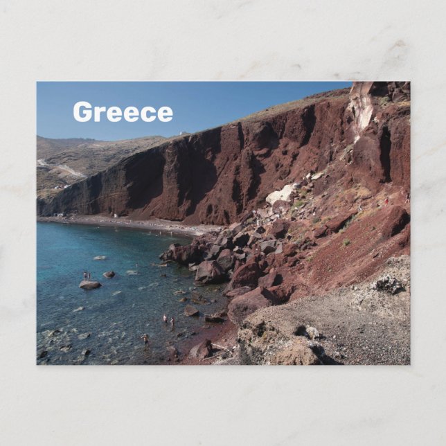 Santorini Beach Greece Travel Postcard (Front)
