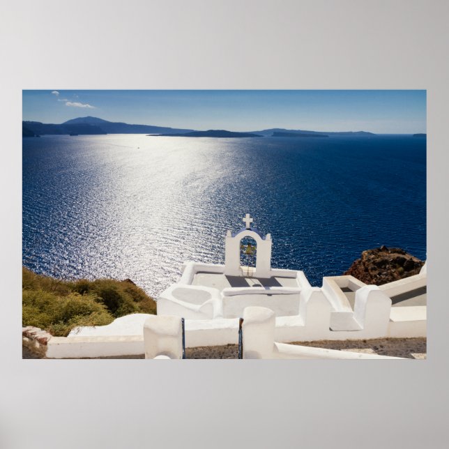 Santorini - Bell tower at Oia poster (Front)