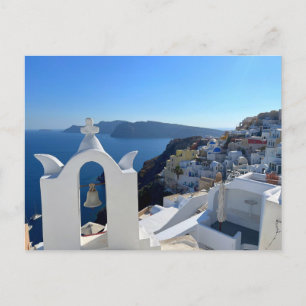 Santorini Bell Tower Greece Photography Postcard