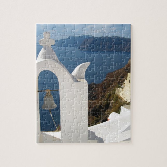 Santorini Bell Tower in the Afternoon Sun Jigsaw Puzzle (Vertical)