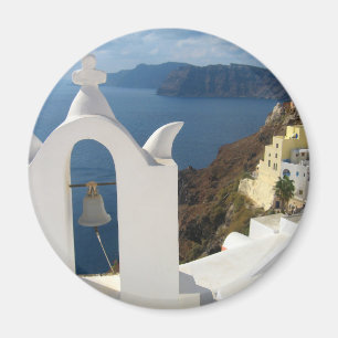 Santorini Bell Tower in the Afternoon Sun Magnet