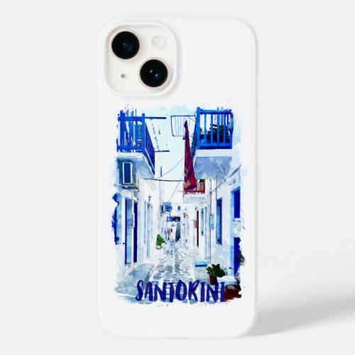Santorini Blue and White Travel Case_Mate iPhone 14 Case
