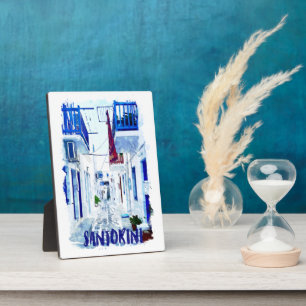 Santorini Blue and White Travel Plaque