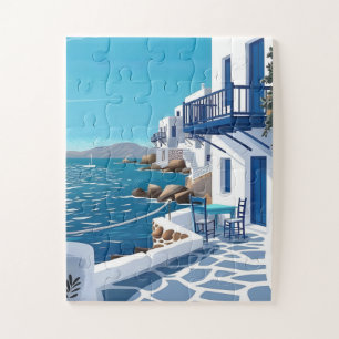 Santorini Blue Sea Coast Puzzle