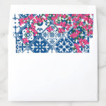 Santorini Blue Tile Bougainvillea Mediterranean  Envelope Liner<br><div class="desc">Mediterranean Greek musical bougainvillea-inspired Dancing Queen bridal shower envelope liner</div>