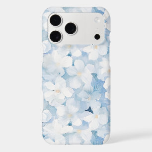Santorini Blue White Flowers iPhone 17 Pro Max Case