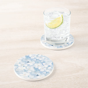 Santorini Blue White Flowers Coaster