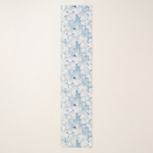 Santorini Blue White Flowers Scarf