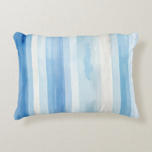 Santorini Blue White Stripes Accent Pillow