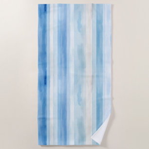 Santorini Blue White Stripes Beach Towel
