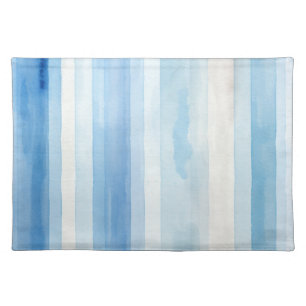 Santorini Blue White Stripes Cloth Placemat