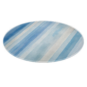 Santorini Blue White Stripes Cutting Board