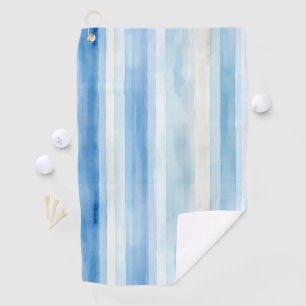 Santorini Blue White Stripes Golf Towel