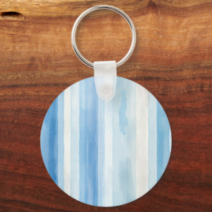 Santorini Blue White Stripes Keychain