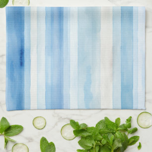 Santorini Blue White Stripes Kitchen Towel