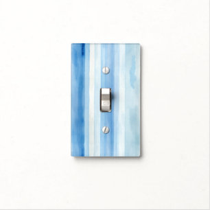 Santorini Blue White Stripes Light Switch Cover
