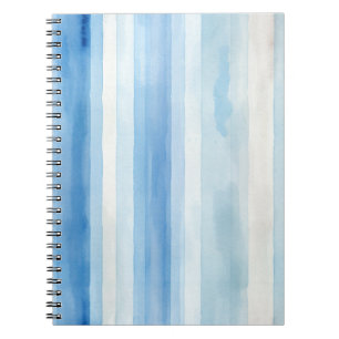 Santorini Blue White Stripes Notebook