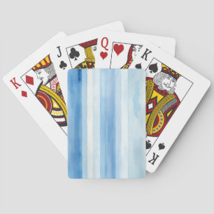 Santorini Blue White Stripes Poker Cards
