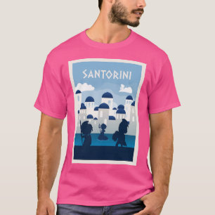 Santorini - Board Games - Minimalist Travel Poster T-Shirt