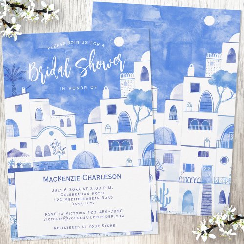 Santorini Bridal Shower Invitation