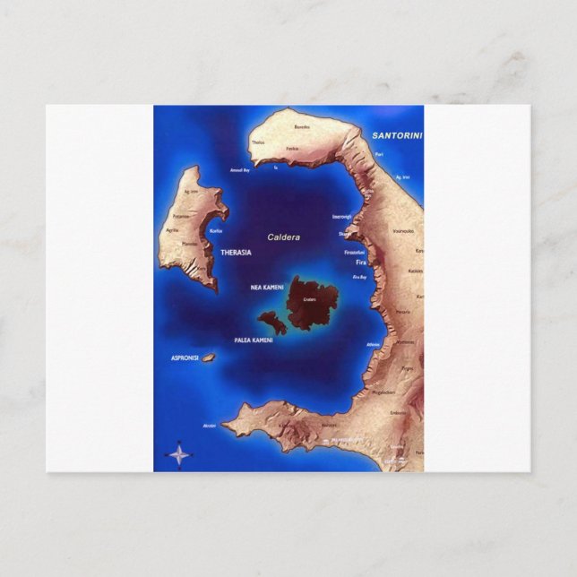 santorini-caldera-map.jpg postcard (Front)