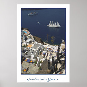 Santorini Caldiera View (film photography) Poster