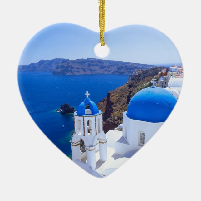 Santorini Ceramic Ornament (Front)