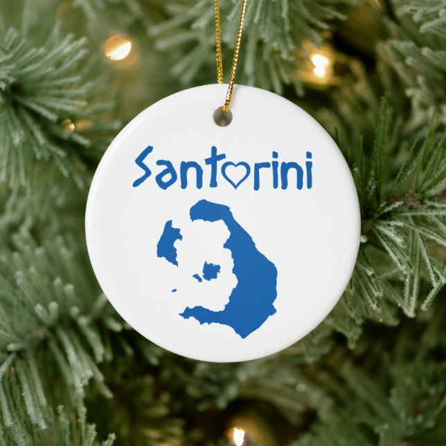 Santorini Ceramic Ornament (Tree)