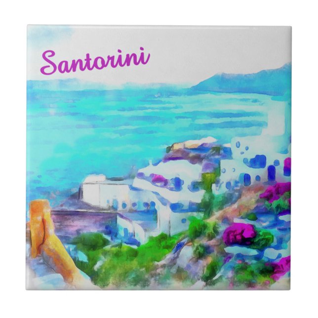 Santorini Ceramic Tile (Front)