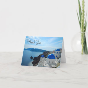 Santorini Church Domes Letterpress Thank You Card