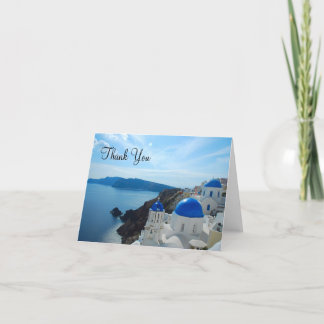 Santorini Church Domes Letterpress Thank You Card
