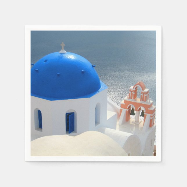 Santorini Church in the Afternoon Sun Napkins (Front)