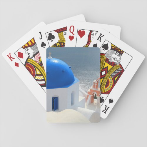Santorini Church in the Afternoon Sun Poker Cards