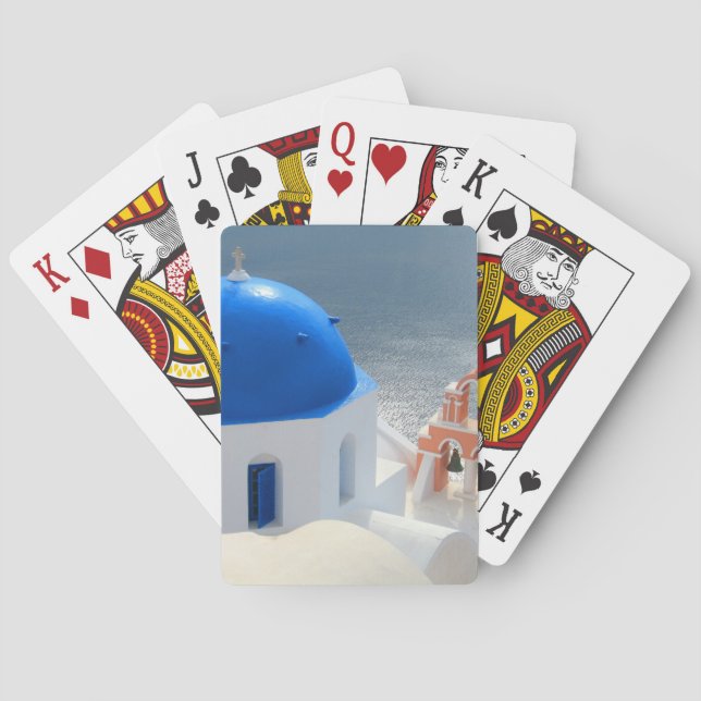 Santorini Church in the Afternoon Sun Poker Cards (Back)
