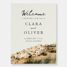 Santorini Cyclades Village Wedding Welcome Sign