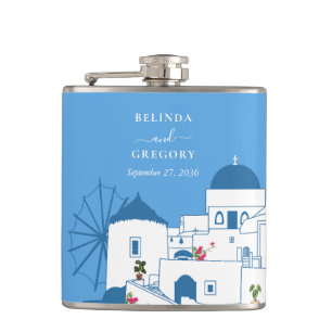 Santorini Destination Greek Island Wedding Flask
